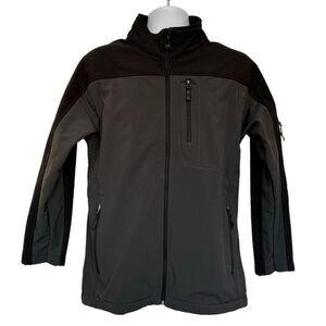 Free Country Full Zip Soft Shell Jacket Charcoal Black Men’s Large